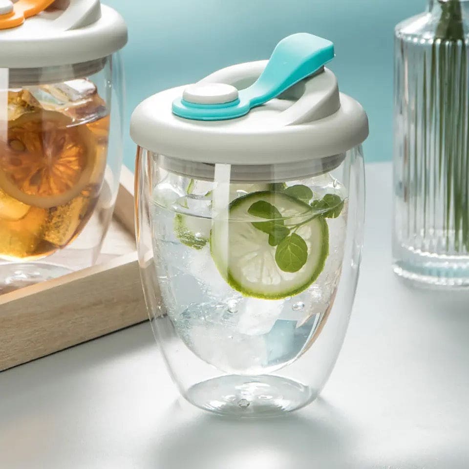 Double Wall Glass, Transparent Insulated Coffee Cup, Transparent Double Layer Wall Glass Cup, Cute Portable Water Cup, Double Wall Glass Cup Double Wall Glass, Transparent Insulated Coffee Cup, Transparent Double Layer Wall Glass Cup, Cute Portable Water Cup, Double Wall Glass Cup